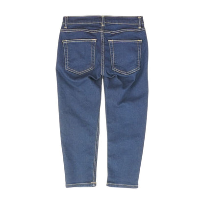 Blue Solid Capri Jeans