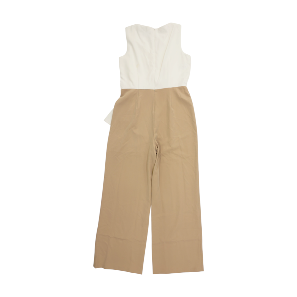 White Color Block Jumpsuit