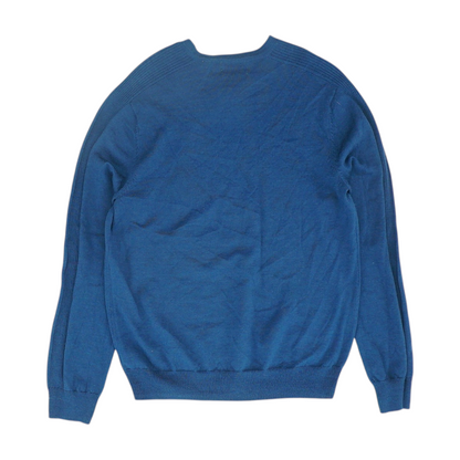 Blue Solid Pullover Sweater