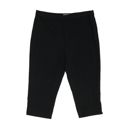 Black Solid Chino Capris