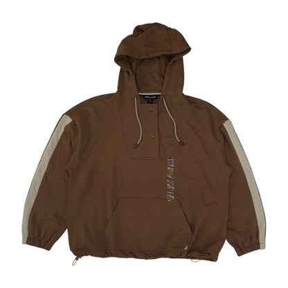 Brown Solid Hoodie Pullover