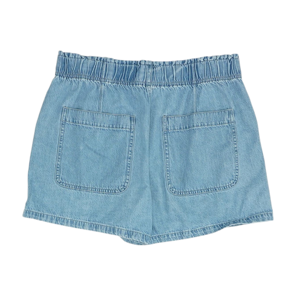 Blue Solid Denim Shorts