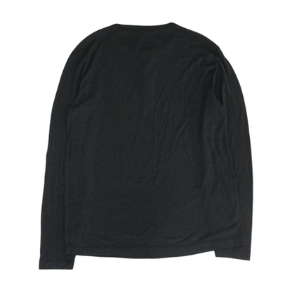 Black Solid Henley T-Shirt