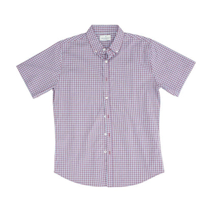 Red Plaid Short Sleeve Button Down