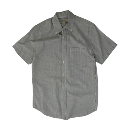 Gray Striped Short Sleeve Button Down