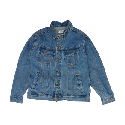 Blue Solid Denim Jacket
