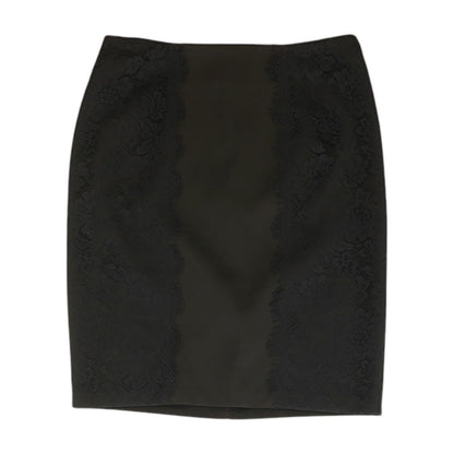 Black Solid Midi Skirt