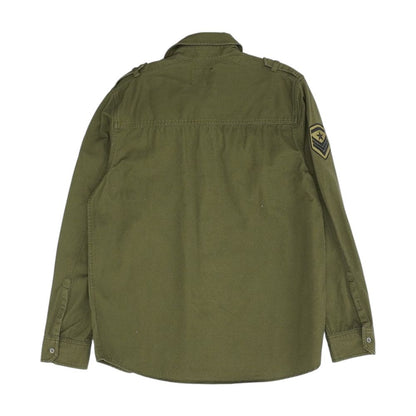 Olive Solid Long Sleeve Button Down
