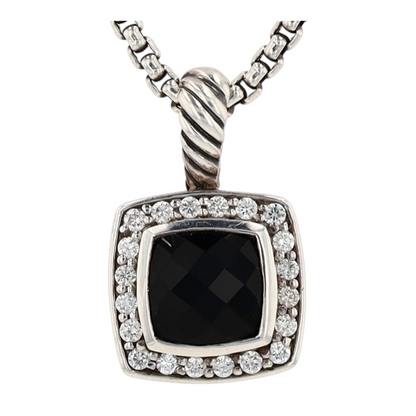 Sterling Silver Onyx Pendant Necklace