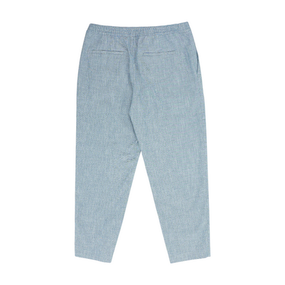 Blue Herringbone Regular Pants