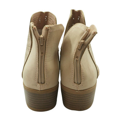 Open Toe Ankle Beige Boots