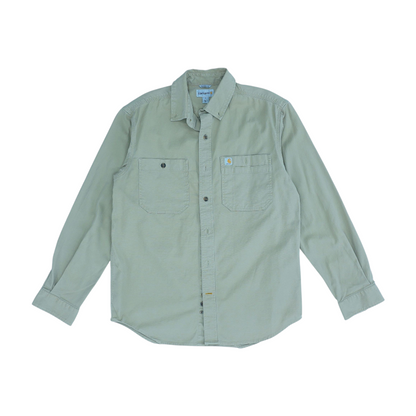 Khaki Solid Long Sleeve Button Down