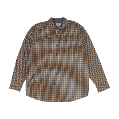 Brown Plaid Long Sleeve Button Down