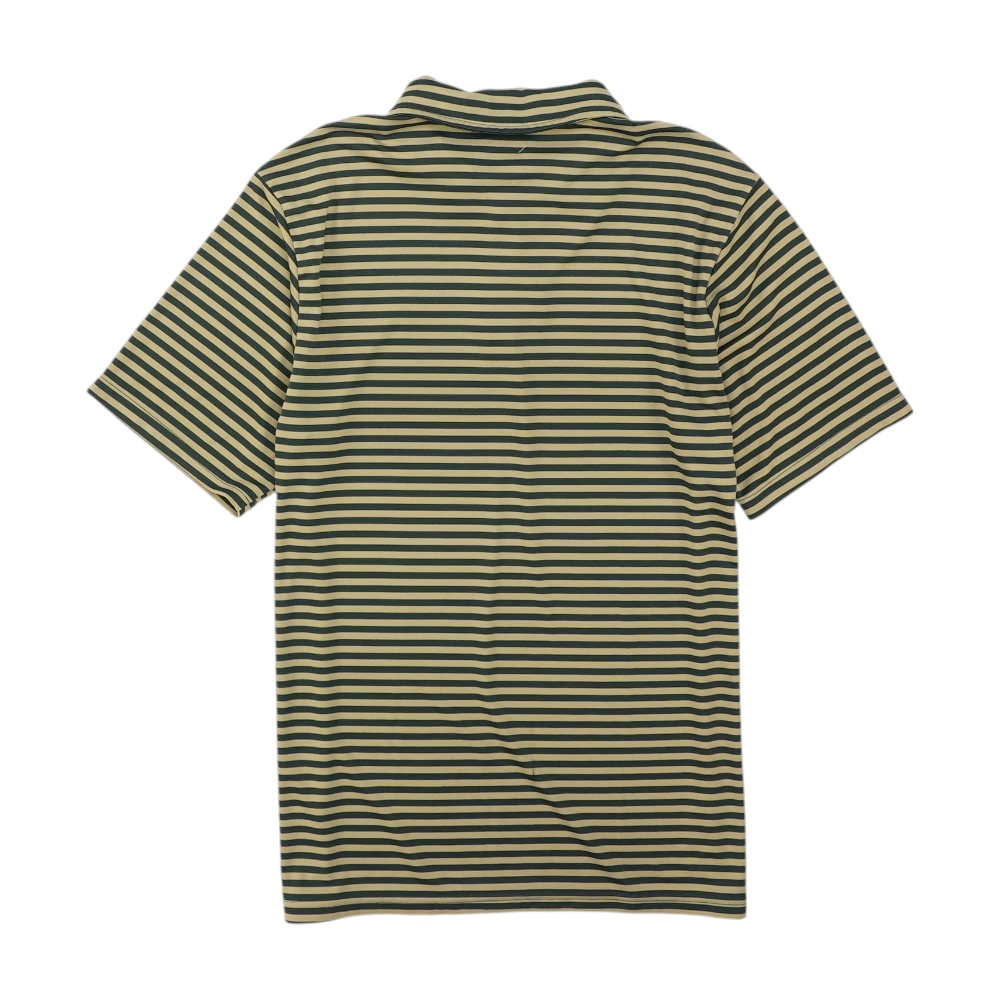 Khaki Striped Short Sleeve Polo