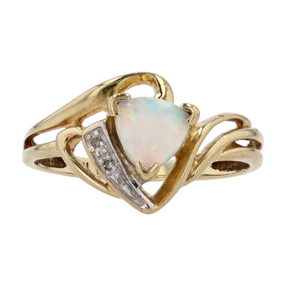 10K Yellow Gold Synthetic Opal Fashion Ring