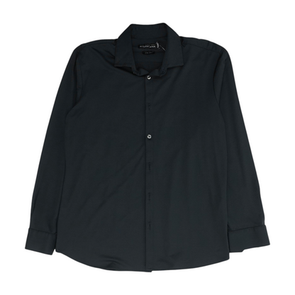 Black Solid Long Sleeve Button Down