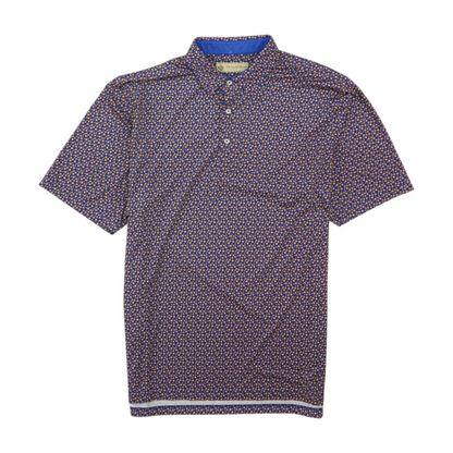 Blue Floral Short Sleeve Polo