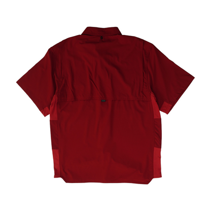 Red Solid Outdoor Button Down