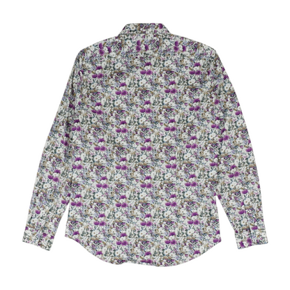 White Floral Long Sleeve Button Down