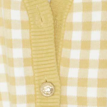 Yellow Check Cardigan Sweater