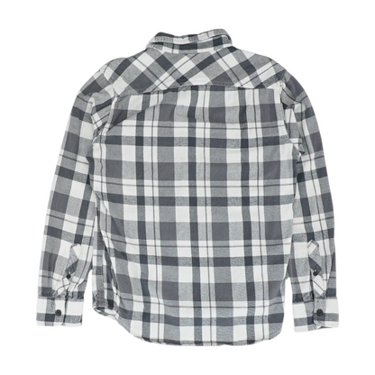 Gray Plaid Flannel Button Down