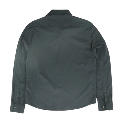 Black Solid Long Sleeve Button Down