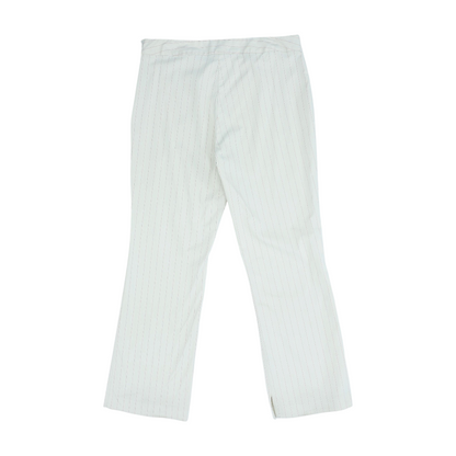 Beige Striped Regular Pants