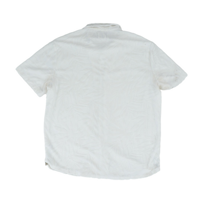 White Solid Short Sleeve Button Down