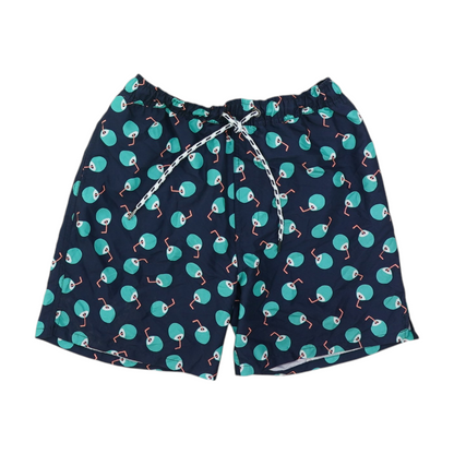 Navy Print Swim Bottom