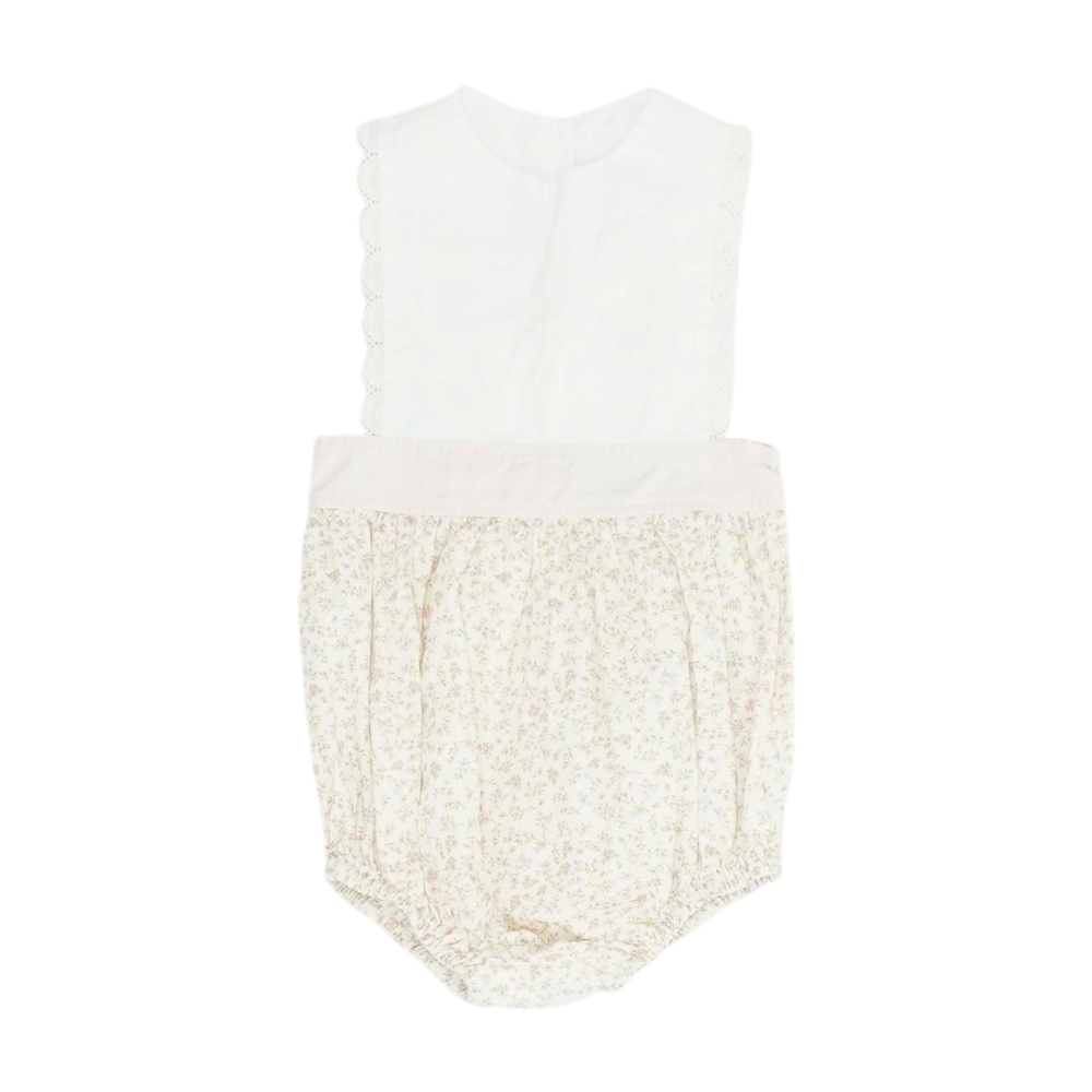 White Floral Sleeveless One-Piece