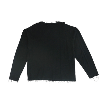 Black Solid Sweatshirt Pullover
