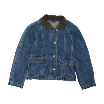 Blue Solid Denim Jacket