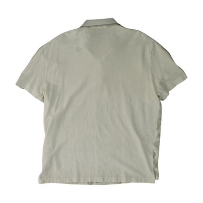 White Print Short Sleeve Polo