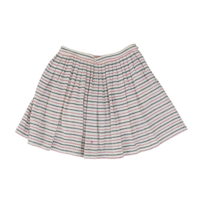 Beige Striped Midi Skirt