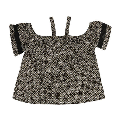 Beige Geometric Blouse