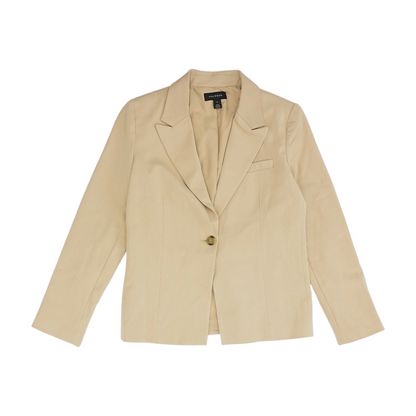 Beige Solid Blazer