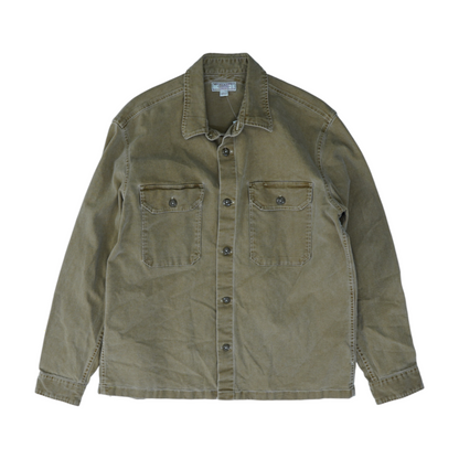 Khaki Solid Long Sleeve Button Down
