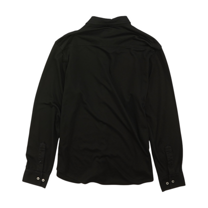 Black Solid Long Sleeve Button Down