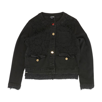 Black Floral Denim Jacket