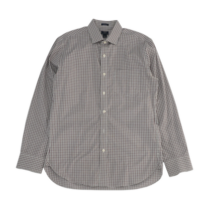 Gray Plaid Long Sleeve Button Down