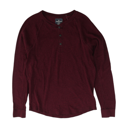 Maroon Solid Henley T-Shirt