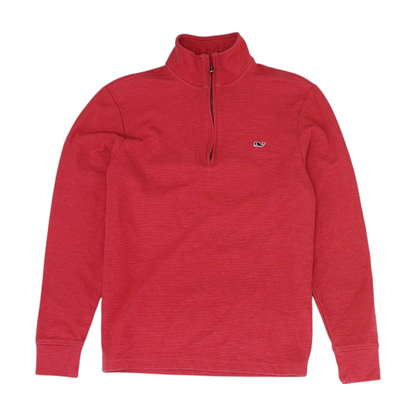 Red Solid 1/4 Zip Pullover