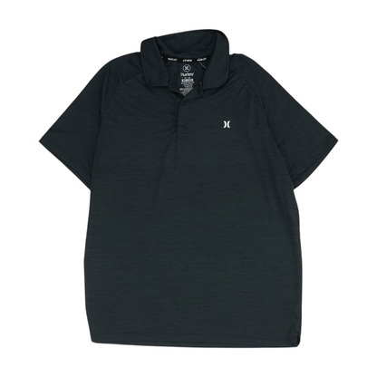 Black Solid Short Sleeve Polo