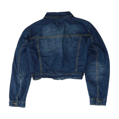Blue Solid Denim Jacket