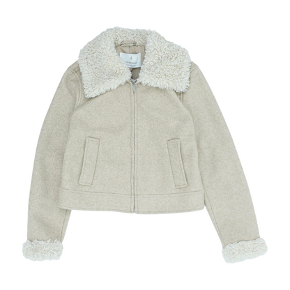 Beige Solid Jacket