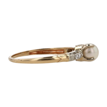 14K Yellow Gold Cultured Pearl Fashion Ring