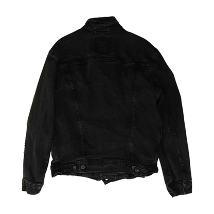 Black Solid Denim Jacket