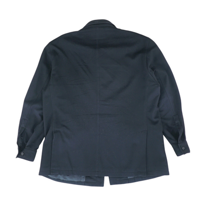 Black Solid Flannel Button Down