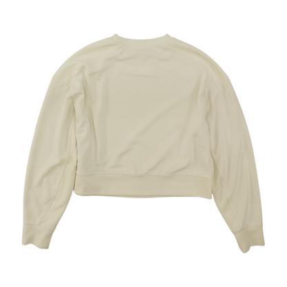Cream Solid Sweatshirt Pullover