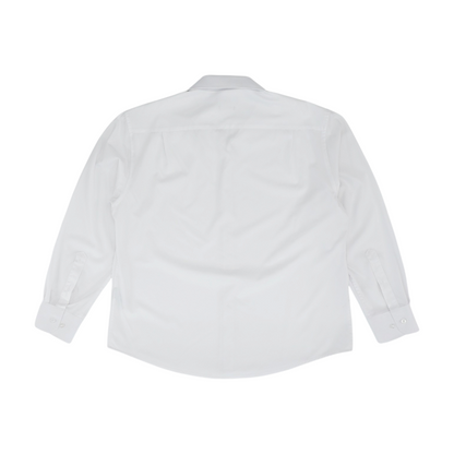 White Solid Long Sleeve Button Down